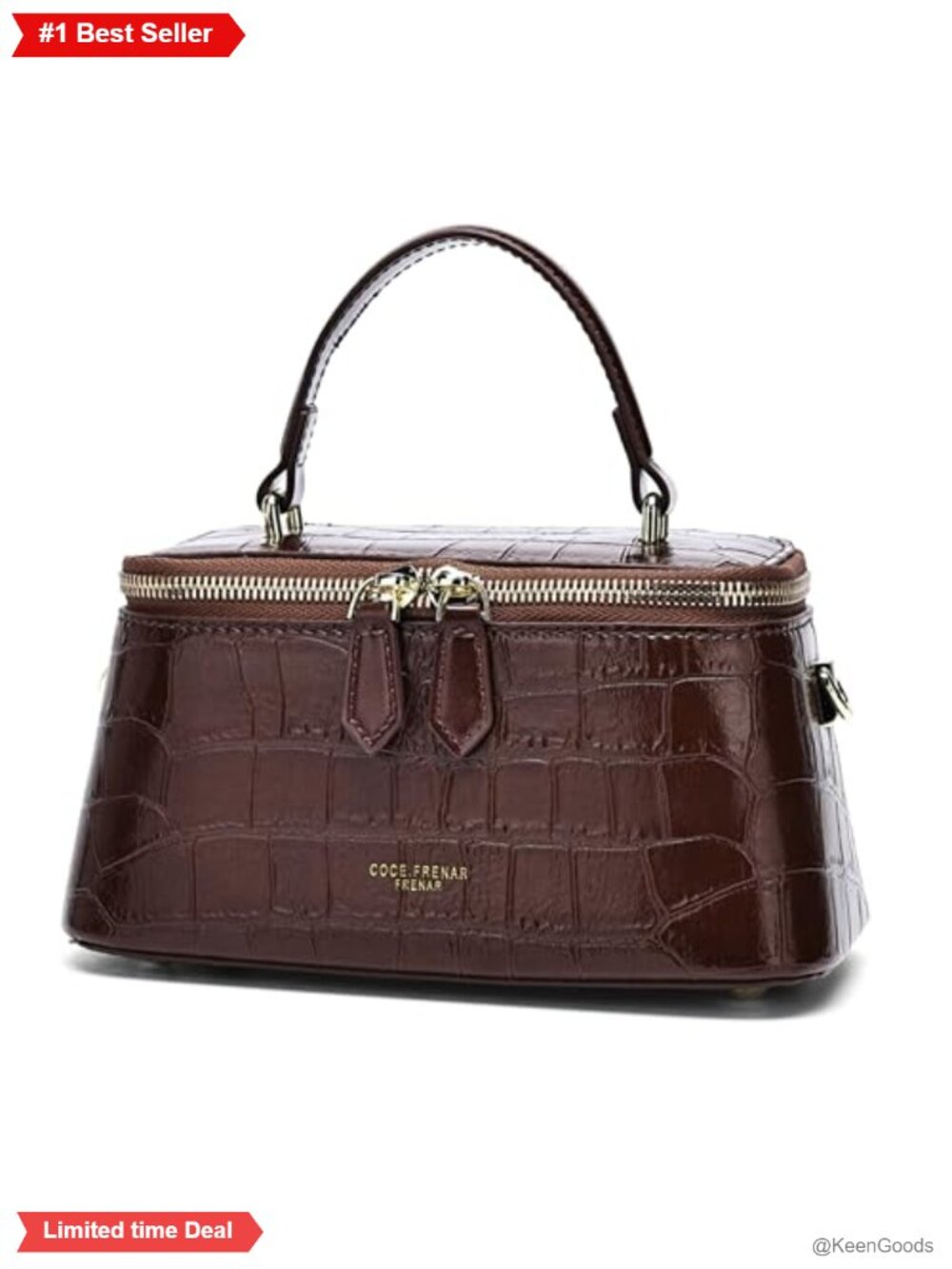 Crocodile-Embossed Faux Leather Crossbody Bag Small Square Satchel Purse